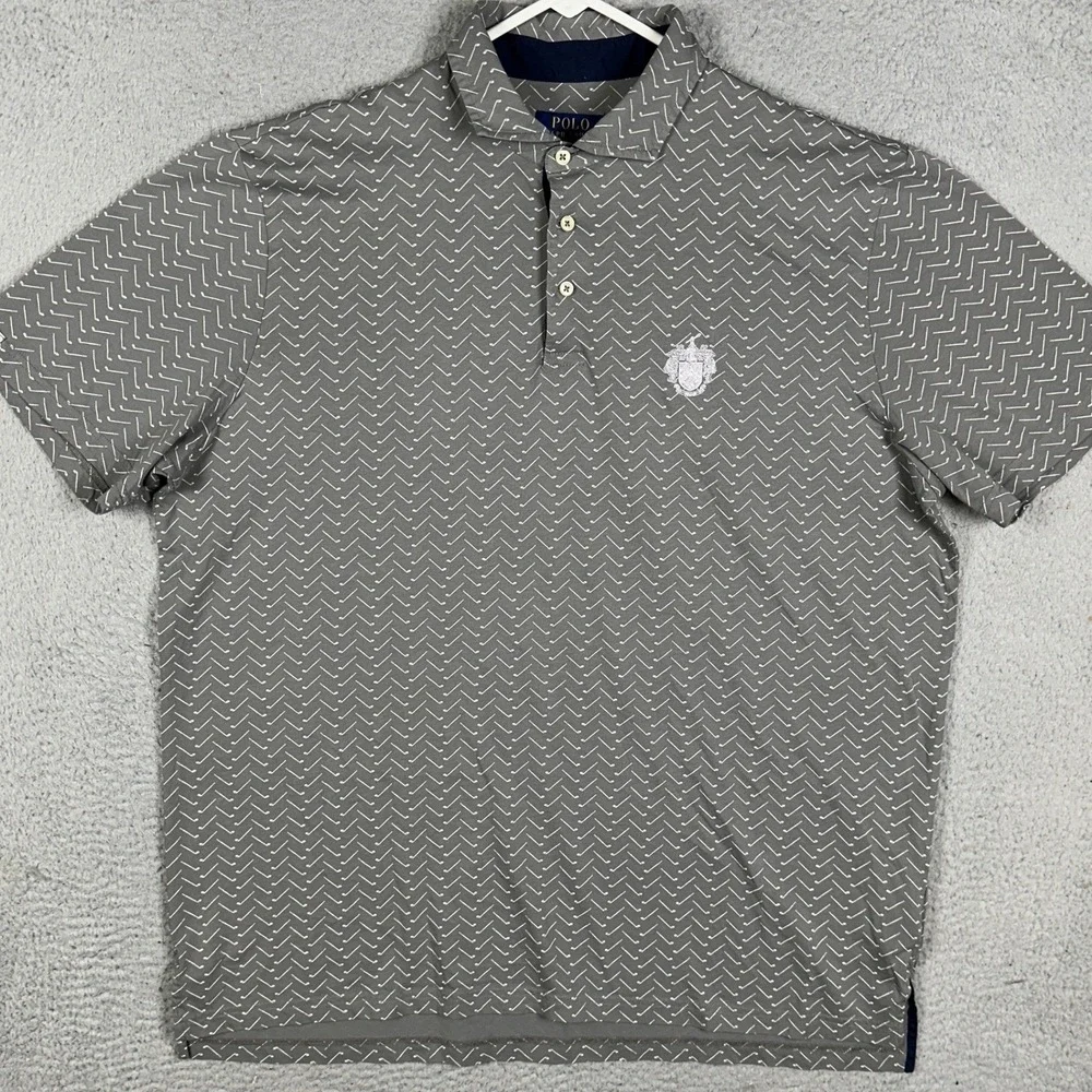 Polo Ralph Lauren Polo Shirt Mens XL Grey Golf Clubs Trump National Bedminster